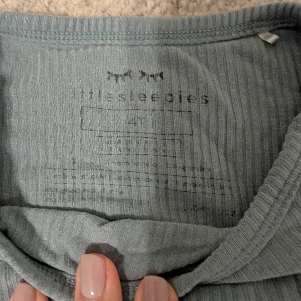 Little Sleepies Blue Ribbed Set - Picture 3 of 3